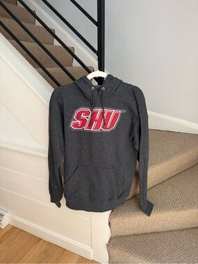 Sacred Heart University Charcoal Gray Pullover Hoodie - University Logo